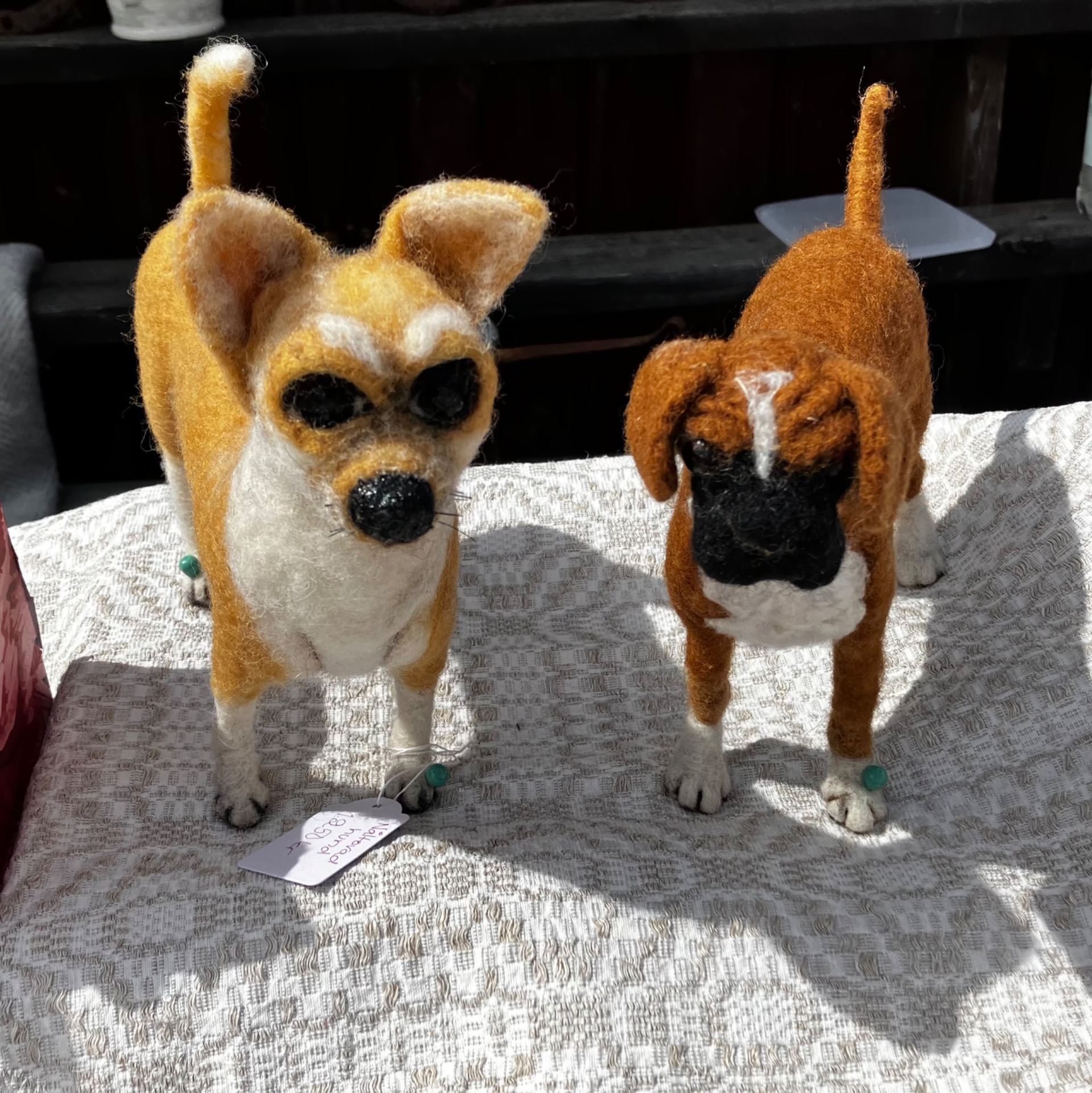 Nålfiltade hundar, chihuahua och boxer